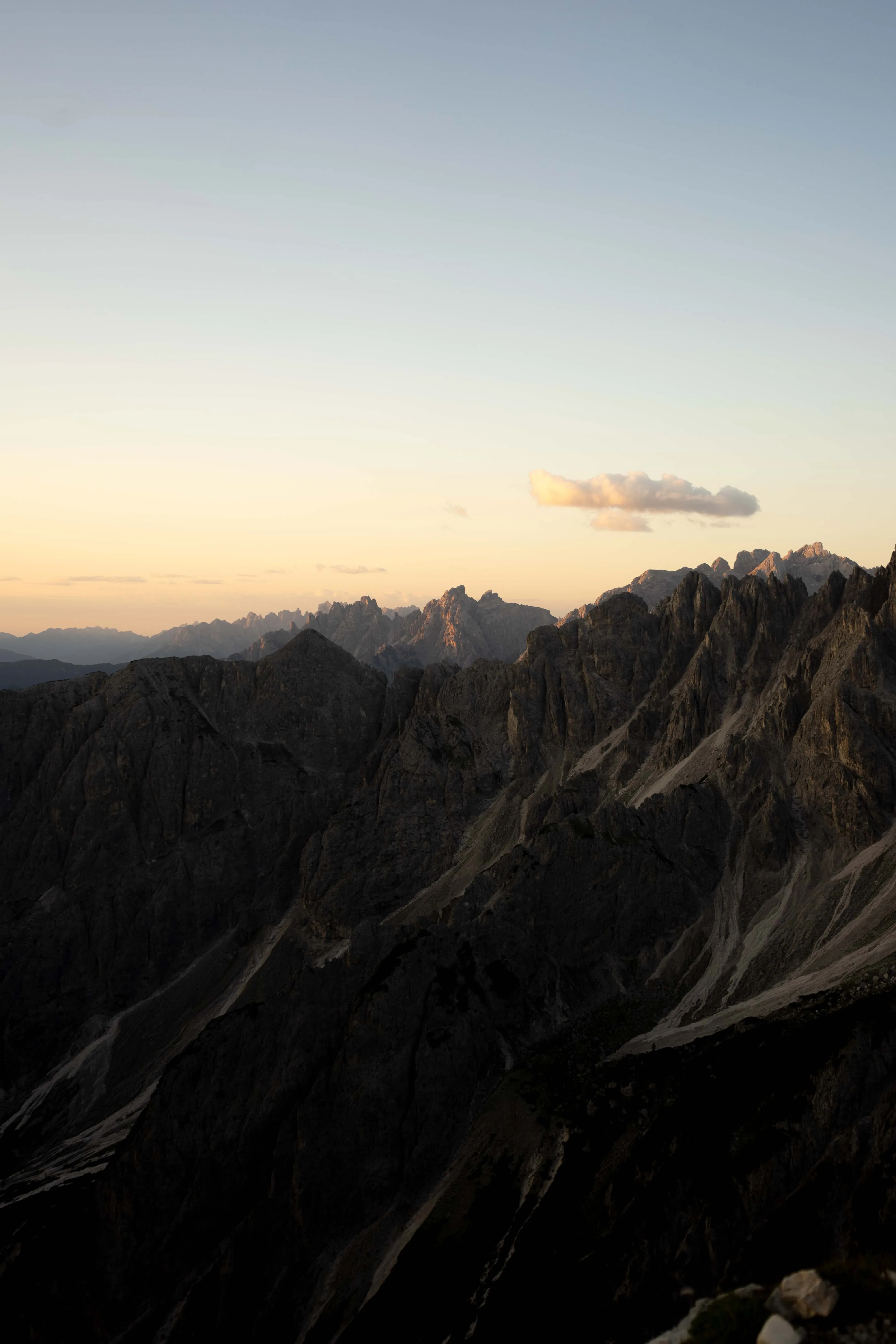 Dolomites at dusk